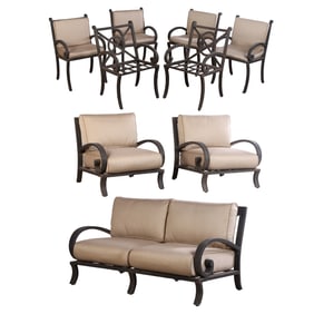 C.C.LANDGRAVE NINE PCS.PATIO SET