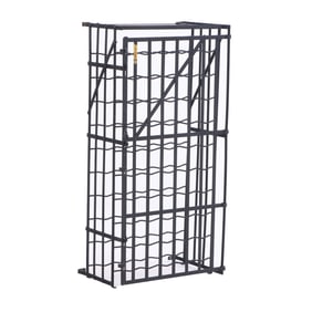 A VINTAGE FRENCH WROUGHT IRON WINE RACK STORAGE LOCKER BY RIGIDEX.