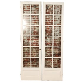 PAIR OF PAINTED FRENCH DOORS C. 1900