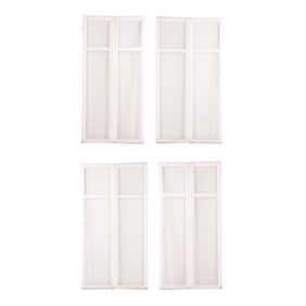 FOUR PAIR OF PAINTED WOOD FRENCH WINDOWS C 1900.