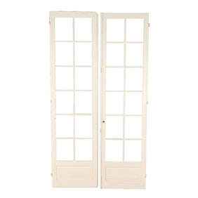 A PAIR OF PAINTED FRENCH DOORS C.1900