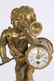 FRENCH BRONZE MANTEL CLOCK MARBLE PLINTH C. 1880 - 3