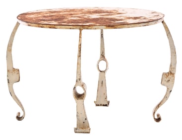 ITALIAN PAINTED IRON COFFEE TABLE IN THE BRUTALIST STYLE C 1960