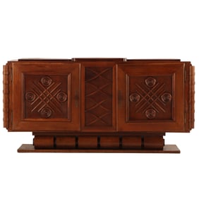 UNUSUAL FRENCH OAK SIDEBOARD BY CHARLES DUDOUYT C 1940.