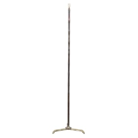 FRENCH BRONZE FAUX BAMBOO FLOOR LAMP C 1950 IN THE MANNER OF BAGUES.
