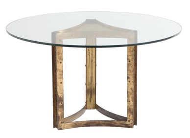 ITALIAN BRONZE AND GLASS TABLE C 1950.