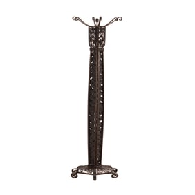 QUALITY FRENCH ART DECO HAND HAMMERED IRON FLOOR LAMP C 1930.