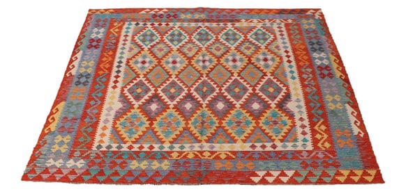 A TURKISH KILIM RUG 8'4" X 9'6"