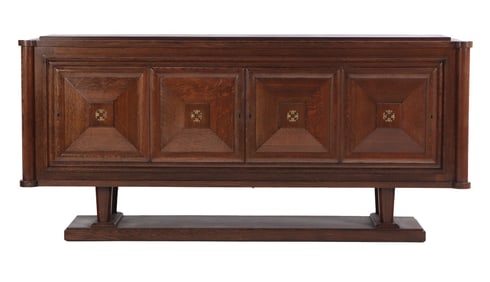 FRENCH FOUR DOOR SIDEBOARD WITH BRONZE MOUNTS C 1945.