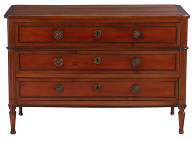 A FRENCH LOUIS XV FRUITWOOD COMMODE.