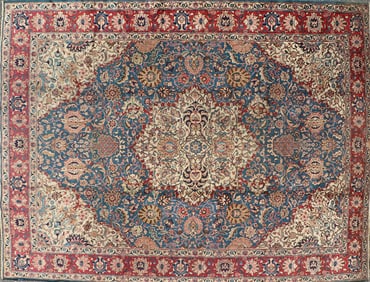 A TABRIZ RUG C.1940 12'3" X 9'3"