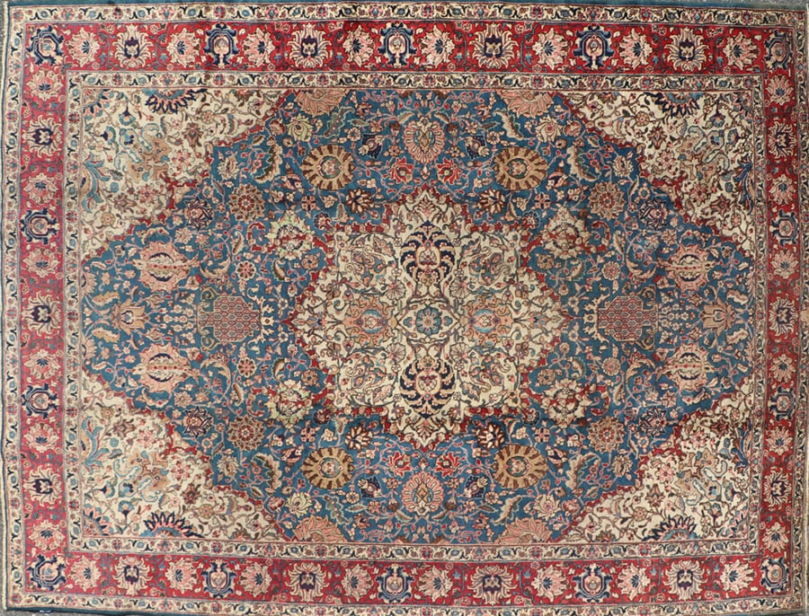 A TABRIZ RUG C.1940 12'3" X 9'3" (1 of 4)