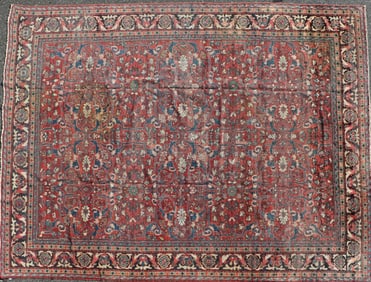 AN ANTIQUE MAHAL RUG C 1920 14' X 10'5"