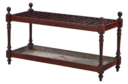 LARGE WOODEN UMBRELLA STAND FROM AMERICAN GOTHIC CHURCH C 1860