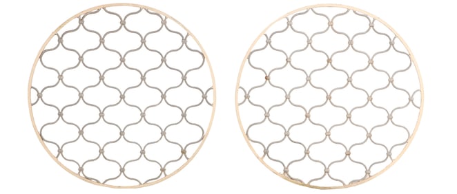 PAIR ROUND FRENCH IRON PANELS WITH REPEATING DESIGN C 1950.