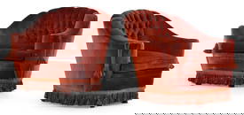 PAIR OF ITALIAN UPHOLSTERED BUTTON BACK LOUNGE CHAIRS C 1955 IN THE MANNER OF GIO PONTI.