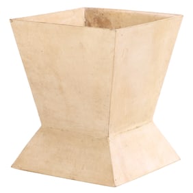 PARCHMENT COVERED WASTEBASKET IN THE MANNER OF JEAN-MICHEL FRANK.
