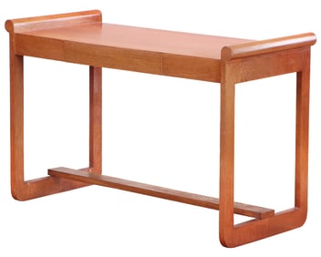 AUSTRIAN STYLE OAK WRITING DESK WITH TWO DRAWERS.