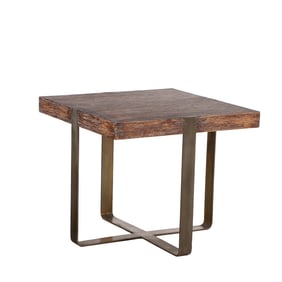 CERUSED OAK AND BRONZE END TABLE
