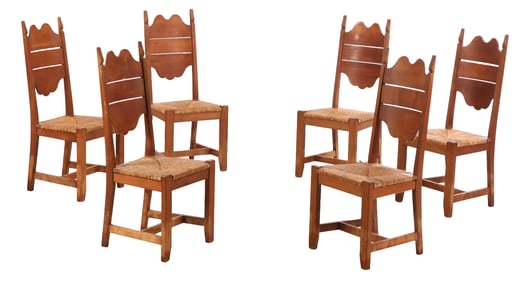 SIX OAK CHAIRS
