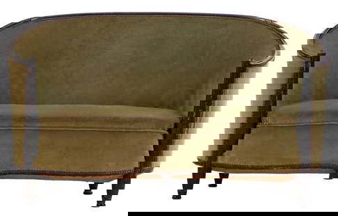 FRENCH ART DECO SETTEE C 1940.: French Art Deco settee C 1940. Ht: 30.5" Wd: 52.5" Dpth: 27" Seat: 15"