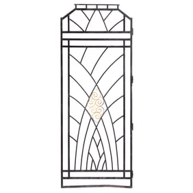 PAINTED AND GILT IRON ART DECO GATE.
