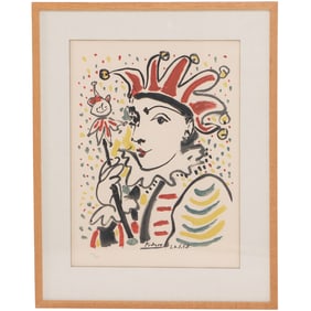 PABLO PICASSO (SPANISH FRENCH 1881-1973) "CARNIVAL" LITHOGRAPH IN COLORS ON PAPER,