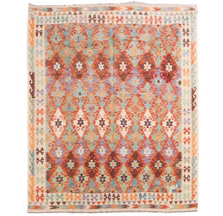 A TURKISH KILIM RUG 8'3"X 10'1": A Turkish Kilim rug 8'3"x 10'1" Ht: 8'3" Wd: 10'1"