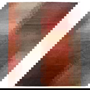 A MODERN TIBETAN WOOL AREA RUG 6' X 9': A modern Tibetan wool area rug 6' x 9' Ht: 6'0" Wd: 9'0"