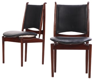 PAIR OF MODERN "EGYPTIAN" SIDE CHAIRS IN THE MANNER OF FINN JUHL.