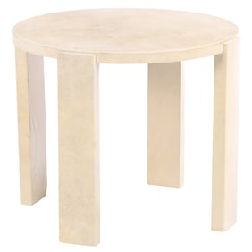 A SIMPLE PARCHMENT COVERED OCCASIONAL TABLE C 1940.