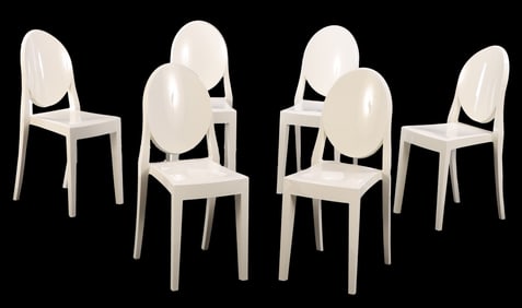SIX PHILIPPE STARCK GHOST CHAIRS IN WHITE