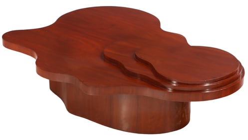A LARGE "MESA" COFFEE TABLE WITH TIERED DESIGN IN THE MANNER OF T.H. ROBSJOHN-GIBBINGS.