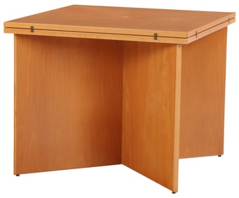 FLIP TOP OAK GAMES TABLE THAT THAT OPENS INTO A DINING TABLE C 1980.