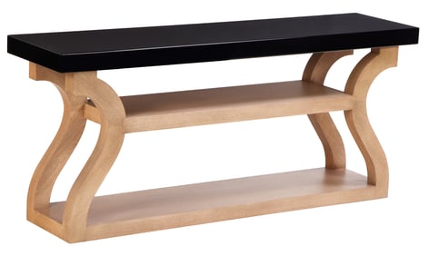 CHRISTIAN LIAIGRE OAK AND LACQUERED WOOD CONSOLE TABLE