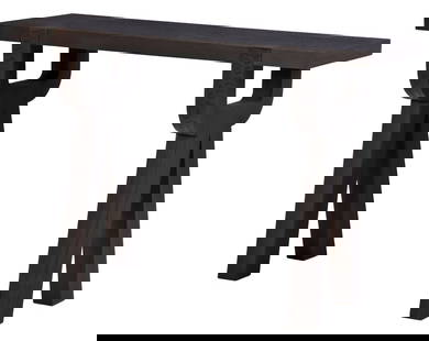 CHRISTIAN LIAIGRE WIRE BRUSHED WOOD CONSOLE TABLE: Christian Liaigre wire brushed wood console table Ht: 31.5" Wd: 47.25" Dpth: 14.75"