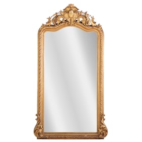 FRENCH LOUIS XV STYLE GILTWOOD AND GESSO MIRROR C 1890.