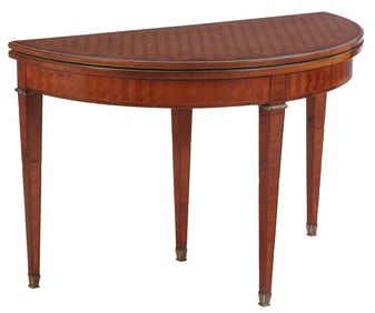 LOUIS XIV STYKE BRONZE MOUNTED FLIP TOP CONSOLE TABLE THAT CONVERTS TO A GAMES TABLE C 1945.