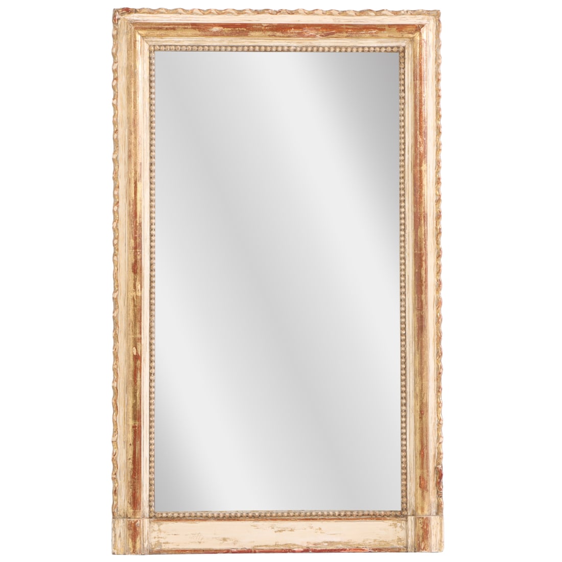 FRENCH NINETEENTH CENTURY PAINTED AND GILTWOOD MIRROR. (1 of 7)