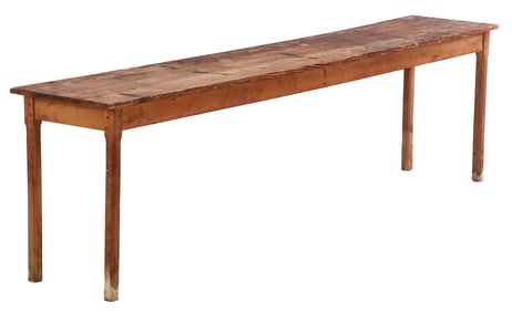 A LONG AND NARROW FRENCH PINE TABLE C 1890.