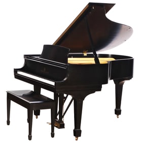 STEINWAY & SONS MODEL M GRAND PIANO WITH SATIN BLACK LACQUER FINISH, SERIAL NUMBER 511961 C 1988