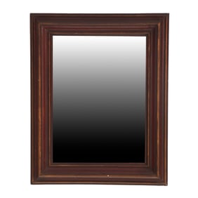 FRENCH PAINTED AND GILTWOOD MIRROR HAVING A MOULDED FRAME C 1900.