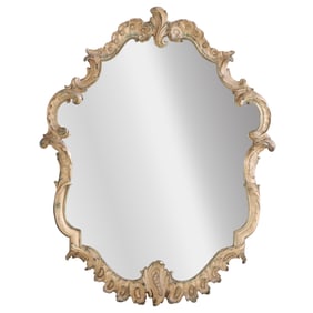 54" PAINTED FRENCH LOUIS XV STYLE WALL MIRROR C 1940.