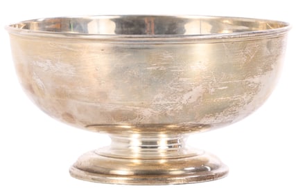 A STERLING SILVER COMPOTE BOWL STAMPED "STERLING 200" WEIGHT: 17 OZ TROY