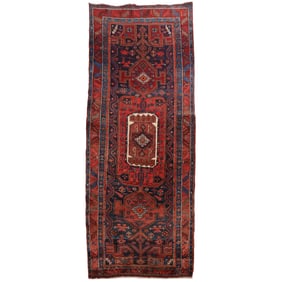 A SEMI-ANTIQUE NORTHWEST PERSIAN RUNNER RUG 4'X 10'7"