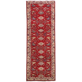 AN UZBEK KAZAK RUNNER RUG 2'8"X 9'7"