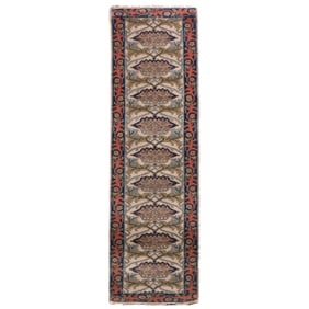 A WILLIAM MORRIS STYLE ARTS & CRAFTS RUNNER RUG 2'6"X 11'10"