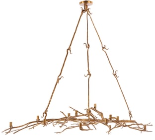 LARGE IRON MULTI LIGHT CHANDELIER BY PAUL FERRANTE.