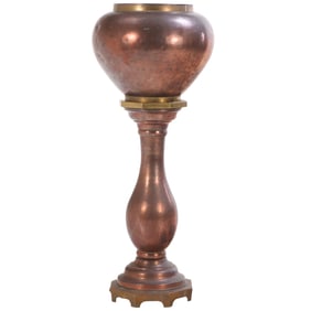 FRENCH COPPER PLANTER ON PEDESTAL C 1960.