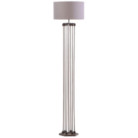 FRENCH ROYERE STYLE IRON FLOOR LAMP WITH SHADE C 1980.